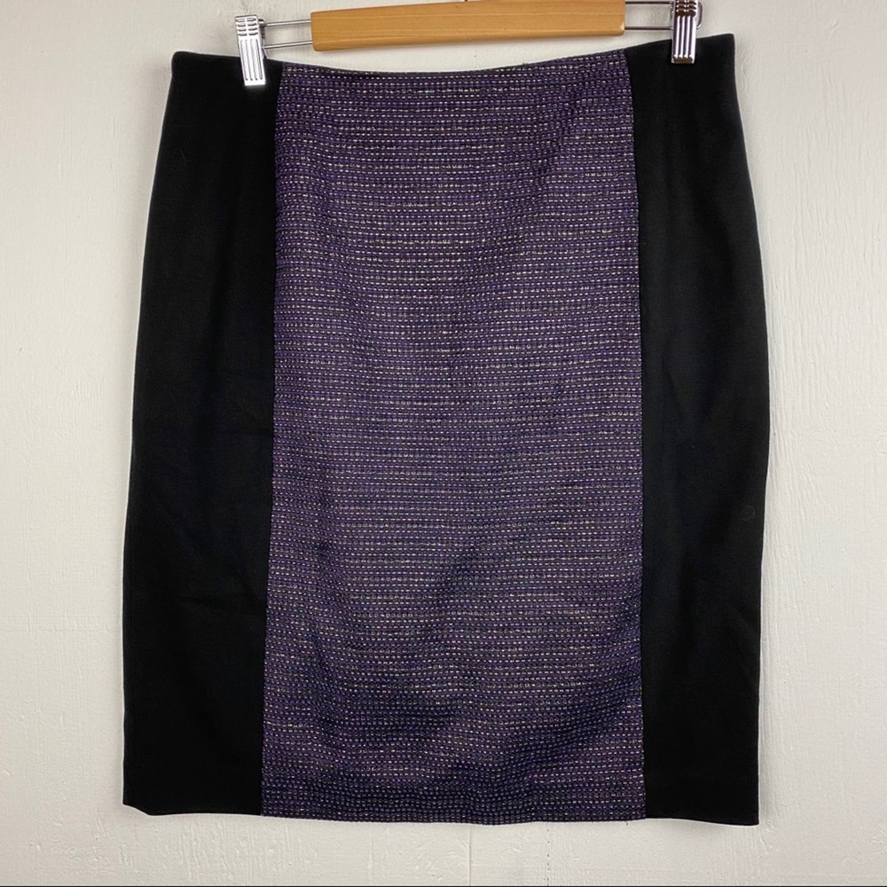 Laundry by Shelli Segal Purple Colorblock Straight Pencil Skirt Size 10 NWT